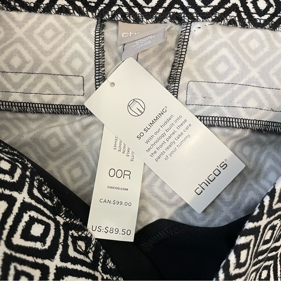 Chico's Black and White Geometric Skinny Pants - Picture 7 of 10